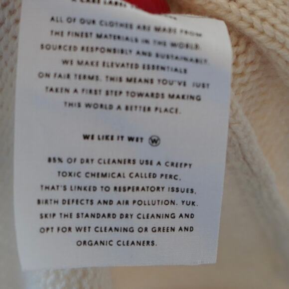 Naadam Volta Ruffle Mock Neck Cable Pullover Sweater Cream Womens Size Medium - Picture 8 of 8